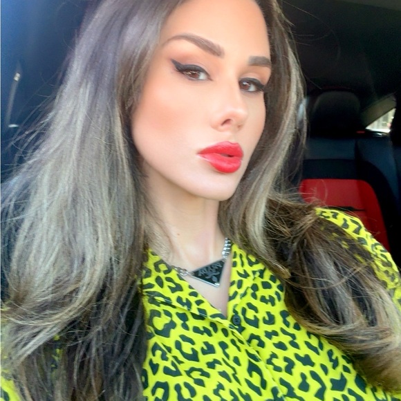 Petals & Peacocks neon leopard print shirt sz S - Picture 6 of 8